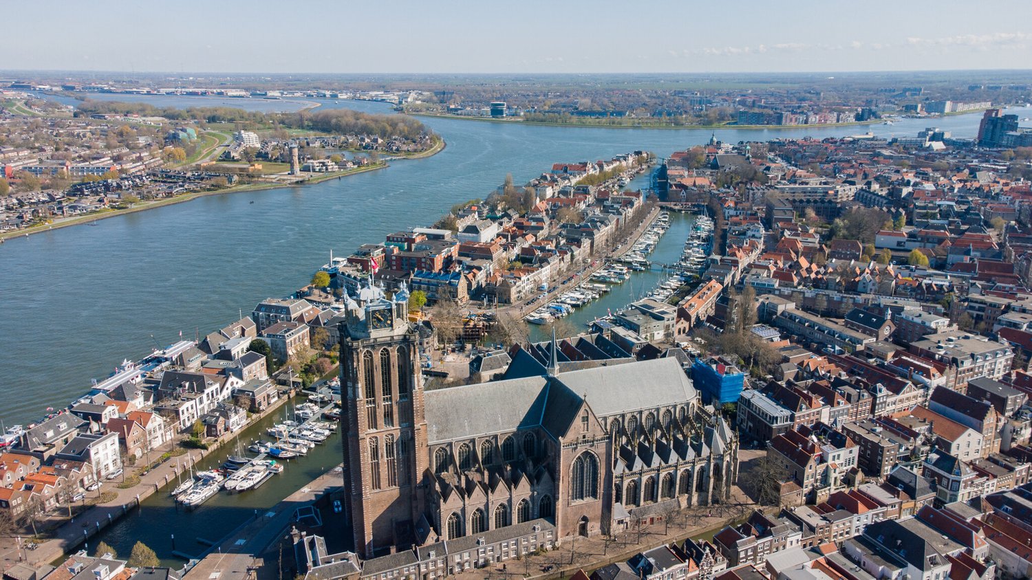 Residential neighbourhood in Dordrecht from above